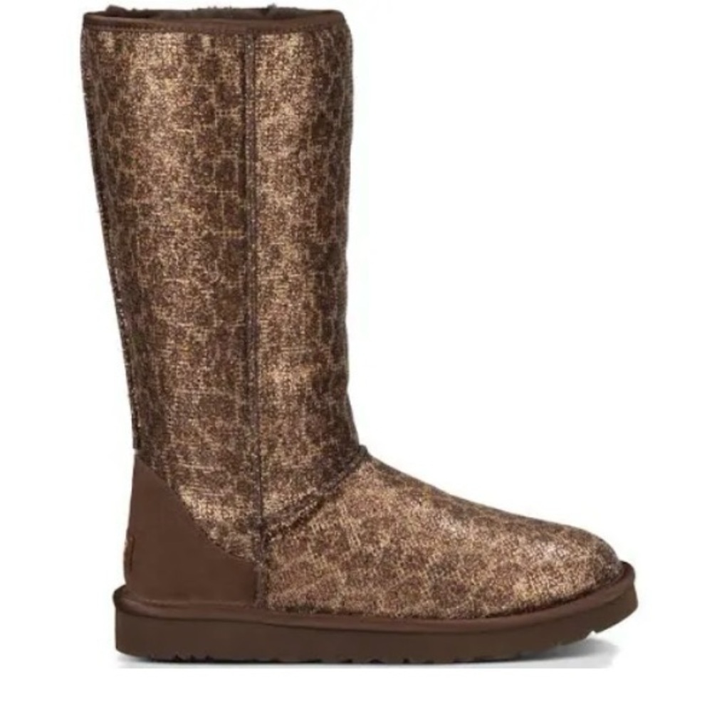 womens classic tall glitter bronze ugg boots size 6‎ new in box